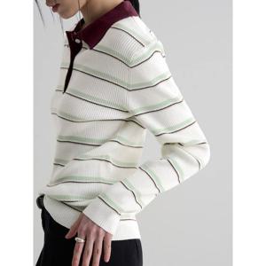 (356151WM30) [에잇세컨즈] 칼라넥 스트라이프 풀오버  아이보리