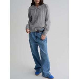 (356151SMA3) [에잇세컨즈] 포인텔 스트링 풀오버  그레이