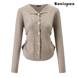 [보니스팍스]트임넥 사이드 셔링 슬림핏 가디건 (XQ1CK002L0)