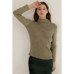 [요이츠] 메탈 메쉬 플리츠 반목 니트_YI08WRKPO01