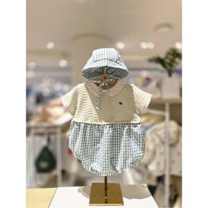 블루독베이비 10 26SS신상(GN)멜로우체크바디수트(백일돌조카선물) (4631360412)