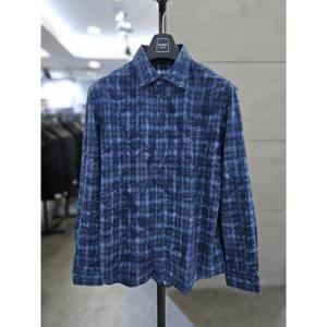 바쏘옴므 세이브존03 바쏘옴므 남자 가을 겨울 남방 블루 프린팅 긴팔 셔츠 WSAGZ3TT32A