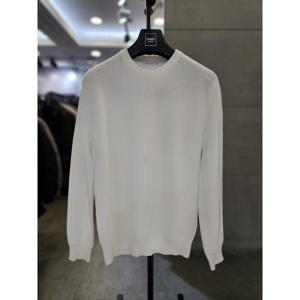 바쏘옴므 세이브존03 바쏘옴므 25S/S 봄 화이트 면 혼방 라운드 니트웨어 WSAGZ1WR23AWHA