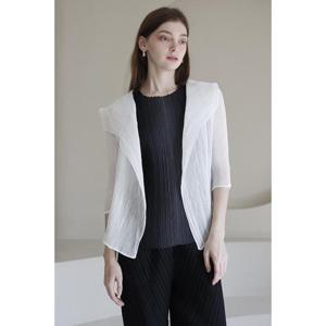 [요이츠] 숄카라 쉬폰 플리츠 가디건_YJ05WRPCD02