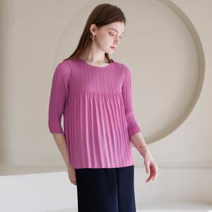 [요이츠] 이중 플리츠 7부 블라우스_YJ03WQPBL02