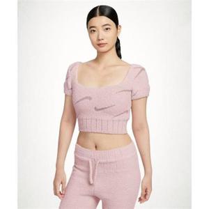 NIKE 스포츠웨어 코지 부클레 반소매 크롭 니트 탑 W - 실트 레드몰트 HV2771-667 1523137