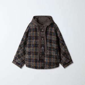 [러브앤쇼] 후드 배색 체크 점퍼 GCFMGJP11