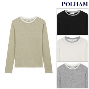 [폴햄] PHG2TS2310 여성 울블렌드 라운드넥 긴팔 티셔츠