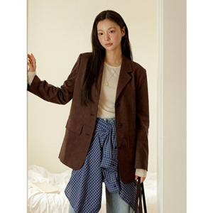 [올리브데올리브] OL6XJ880 싱글 쓰리버튼 스웨이드 자켓