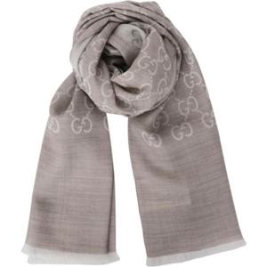구찌 165904 3G646 9500 자카드 GG 울 실크 투톤 스카프 베이지