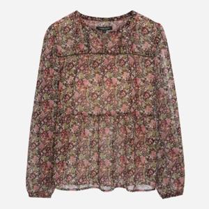 [써스데이아일랜드]레이스 믹스 쉬폰 블라우스 T256MBL152W