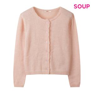 SOUP  소프트 터치 물결 버튼 울 니트 가디건 (S62GD09)
