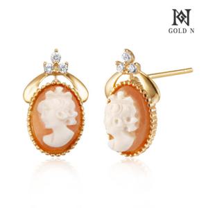 골드앤 14K 샤벳 까메오 귀걸이 YG