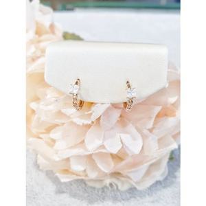 미니골드 14K 꼬임 사각큐 원터치 귀걸이 ETRM4347