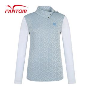 [팬텀] 여성 변형 카라 자카드 냉감 소매 긴팔티셔츠