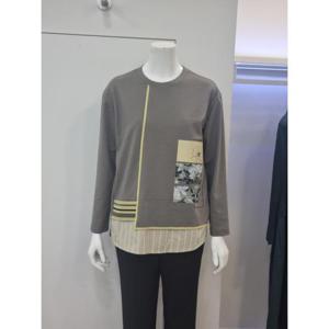 벨리시앙 세이브존04 밑단 배색  레이어드 티블라우스 BL3311