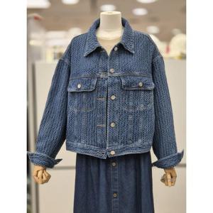 밀스튜디오 세이브존04 오버핏 트위드 면 청재킷 LQ9JKS107