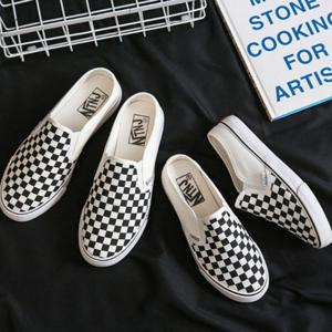 남성 체크패턴 캐주얼 슬립온 블로퍼 데일리 슈즈