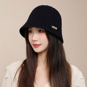 여성 가을 겨울 모자 니트벙거지 굵은골지 니트버킷햇