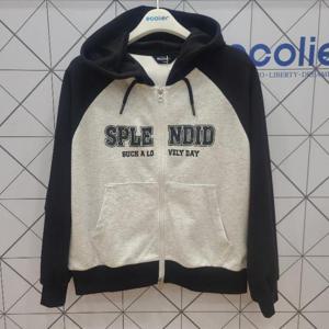 에꼴리에 TC01 배색 라글란 후드 점퍼 25A0791