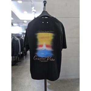 바쏘옴므 세이브존03 바쏘옴므 25 블랙 면 혼방 레터링프린팅 라운드넥 반팔 티셔츠 WSAGZ2KR20ABKA