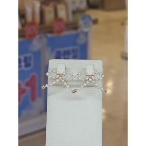 미라클 세이브존03 미라클 빅 리본 진주 실버 귀걸이 AGGSSD2288A