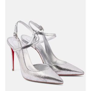 크리스찬루부탱 Jenlove 100 메탈릭 레더 슬링백 펌프스 P00992598