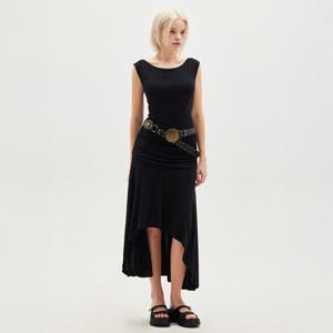 BOAT NECK DRESS WITH BOHEMIAN BELT_T513DS505(BK)