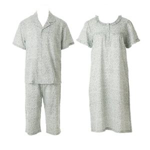 와코루 시원한 면레이온 요루원단 열매나염 커플파자마(WPA7167MWGN7167W)