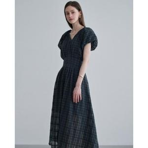 르니앤맥코이 세이브존05 시스루 체크 퍼프소매 원피스 ML08OP603
