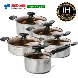 키친아트 아인스(IH) 스테인레스냄비 5종SET