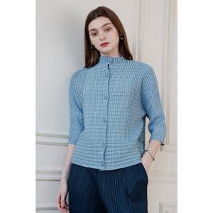 [요이츠]와플 플리츠 슬리브 가디건_YJ04WNPJK12_BL1