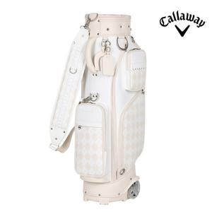 캘러웨이 필리 아가일 여성용 골프 바퀴형 캐디백 베이지