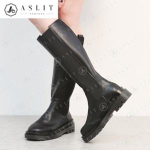 [애슬릿] 오버솔 여성 통굽 지퍼 첼시 롱 부츠 5cm