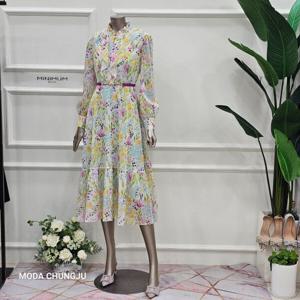 [미니멈]MD 프릴넥 쉬폰 롱 원피스 MD MZAGWO2940_CJ