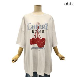 [에이비에프지]프린팅 포인트 라운드넥 롱 티셔츠 APZ3ZK34H