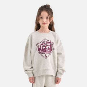 [차일디] 아웃도어프로덕츠키즈 (OD253IMM74 OTM) 여아 세미크롭 그래픽 맨투맨 오트밀