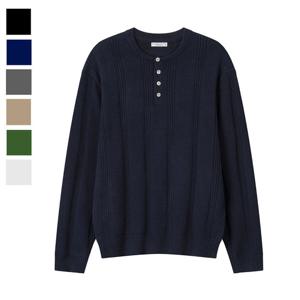 [리빌모아]남자 가을 코엘 라운드 헨리넥 긴팔 니트 AS-KNA-Q028
