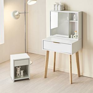 파로마 네오 리노 600 거울 수납 화장대 스툴 세트 NES1670