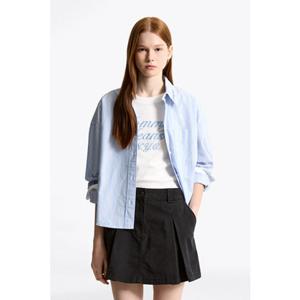 [타미진] T32F7WSH12TWT1 여성 옥스포드 크롭 스트라이프 패턴 셔츠