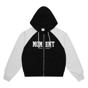 에꼴리에 세이브존03 틴톡 라글란 셋업 크롭 후드 집업 24QT757-BK