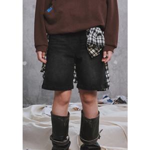 블루테일2 AZH2PT01BK 주니어 공용 블랙 데님 반바지 초등 (130 160)