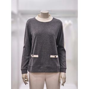 [프렐린]RTP254S11 컬러 배색 반목 골지 티셔츠