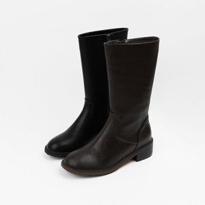 [신난다슈] 여성 미들부츠 4cm 2종 여자 하프 워커 미디 부츠 기모 발편한 통굽 MRO257039