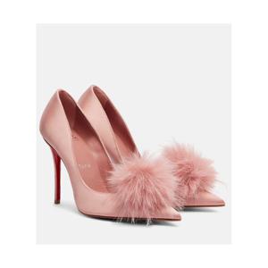 크리스찬루부탱 Alana 100 임벨리시드 크레이프 새틴 펌프스 P01120650