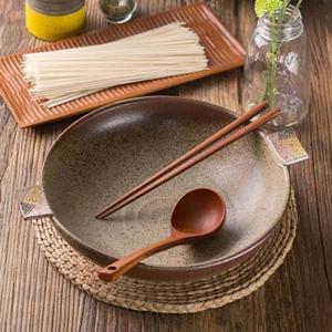 이천도자기 집으로 브라운 손잡이 면기 대 26.5cm 스톤웨어 그릇 식기 덮밥 라면기