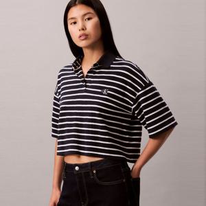 CK진  여성 크롭드 피케 폴로(47G238G)