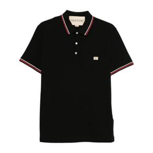 발렌티노 로고 패치 코튼 피케 폴로 티셔츠 VMH01KAQJ 0NO