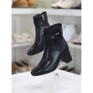 바이로쏘 세이브존03 소가죽 기모 안감 6.5cm 플레어힐 앵클부츠 (BY)23F11147CF2W