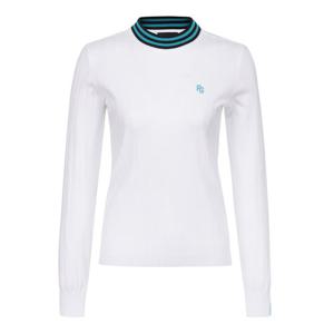 [파리게이츠] 여성 백 로고 자카드 리브 긴팔니트 521F1SR303WH